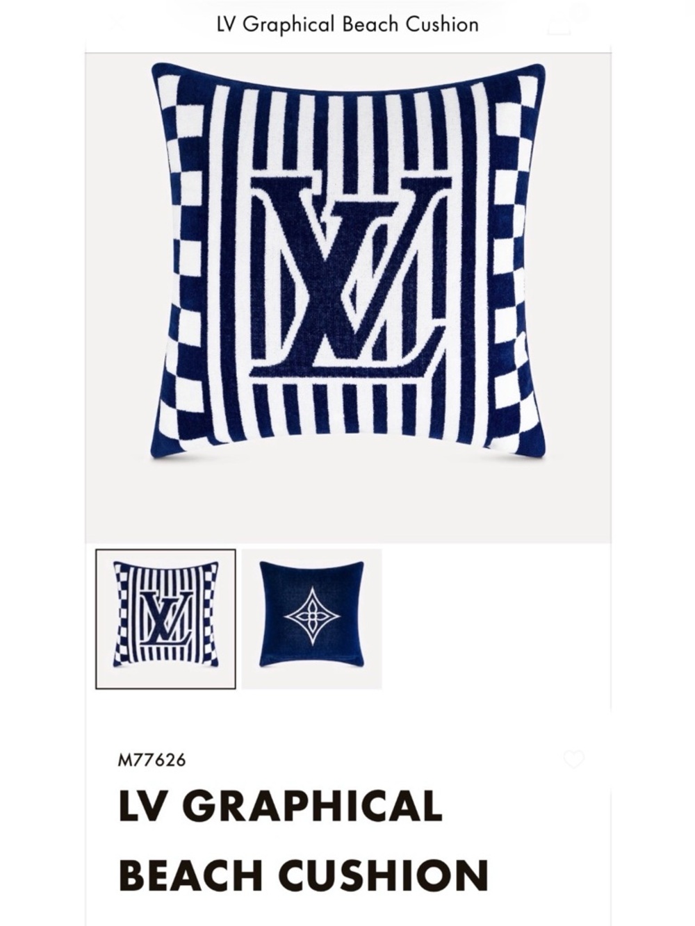 Louis Vuitton Graphical Beach Pillow